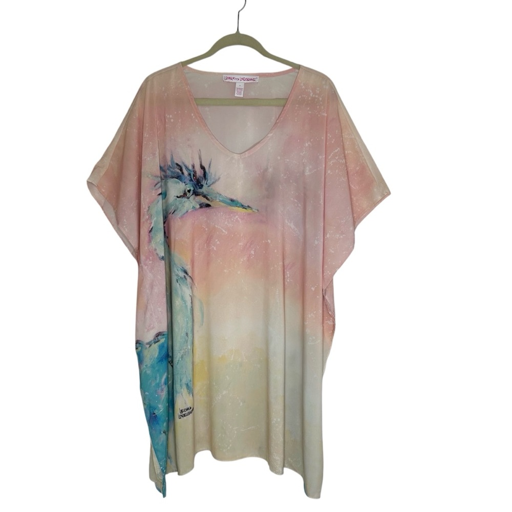 Leoma Lovegrove Limited‎ Edition Blue Heron Oversize Flowy Kaftan Tunic Top M
